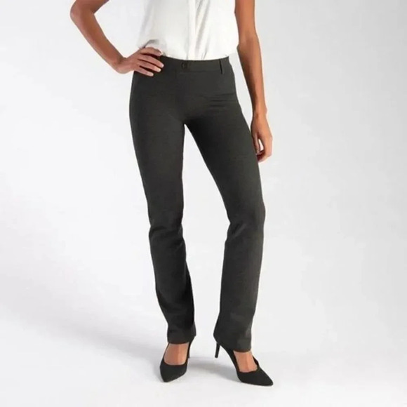 Betabrand Dark Charcoal Gray Straight Leg Classic Dress Yoga Pant M - Picture 1 of 7